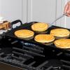 All-Clad Cast Iron Skillet – 12” Enameled Cast Iron Pan with Lid, Enamel Coating, Grill, Oven Safe up to 650°F & Compatible with All Stovetops (Gas, Electric & Induction), Easy-Clean Frying Pan, Black(11 x 19 Inch)