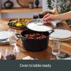 All-Clad Cast Iron Skillet – 12” Enameled Cast Iron Pan with Lid, Enamel Coating, Grill, Oven Safe up to 650°F & Compatible with All Stovetops (Gas, Electric & Induction), Easy-Clean Frying Pan, Black(4 Quart)
