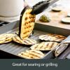 All-Clad HA1 Hard Anodized Nonstick Grill/Griddle Pan 13×20 Inch Oven Broiler Safe 500F Pots and Pans, Cookware Black(11″ x 11″ (Single Burner))