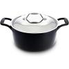 All-Clad Cast Iron Skillet – 12” Enameled Cast Iron Pan with Lid, Enamel Coating, Grill, Oven Safe up to 650°F & Compatible with All Stovetops (Gas, Electric & Induction), Easy-Clean Frying Pan, Black(6 Quart)