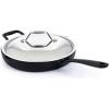 All-Clad Cast Iron Skillet – 12” Enameled Cast Iron Pan with Lid, Enamel Coating, Grill, Oven Safe up to 650°F & Compatible with All Stovetops (Gas, Electric & Induction), Easy-Clean Frying Pan, Black(12 Inch)