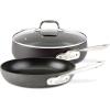 All-Clad HA1 Hard Anodized Nonstick Saute Pan with Lid and Fry Pan Set 4 Quart, 10 Inch Induction Oven Broiler Safe 500F Pots and Pans, Cookware Black(10″ and 4QT w/Lid)