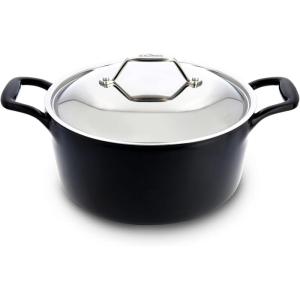 All-Clad Cast Iron Skillet – 12” Enameled Cast Iron Pan with Lid, Enamel Coating, Grill, Oven Safe up to 650°F & Compatible with All Stovetops (Gas, Electric & Induction), Easy-Clean Frying Pan, Black(6 Quart)