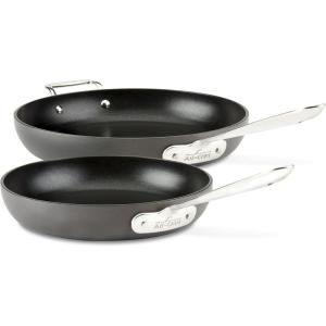 All-Clad E7859064 HA1 Hard Anodized Nonstick Fry Pan Cookware Set, 10 Inch and 12 Inch Fry Pan, 2 Piece, Black(10″ + 12″ Fry Pan Set)