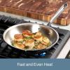 All-Clad D3 3-Ply Stainless Steel Fry Pan, 14 Inch, Induction, Oven Broiler Safe 500F, Lid Safe 350F, Pots and Pans, Cookware, Silver(Silver)