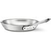All-Clad D5 5-Ply Brushed Stainless Steel Fry Pan 10 Inch Induction Oven Broiler Safe 600F Pots and Pans, Cookware Silver(BRUSHED SS POLISHED BAND)