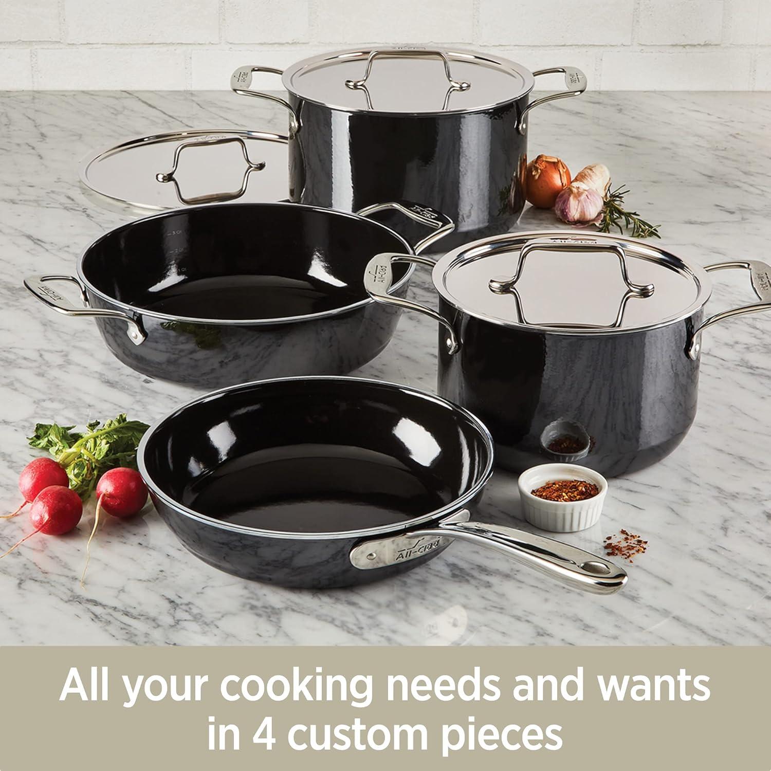 image:imageAllClad FusionTec Ceramic Soup Pot 4 Quart Induction Oven Broiler Safe 500F Pots and Pans Cookware PlatinumOnyx