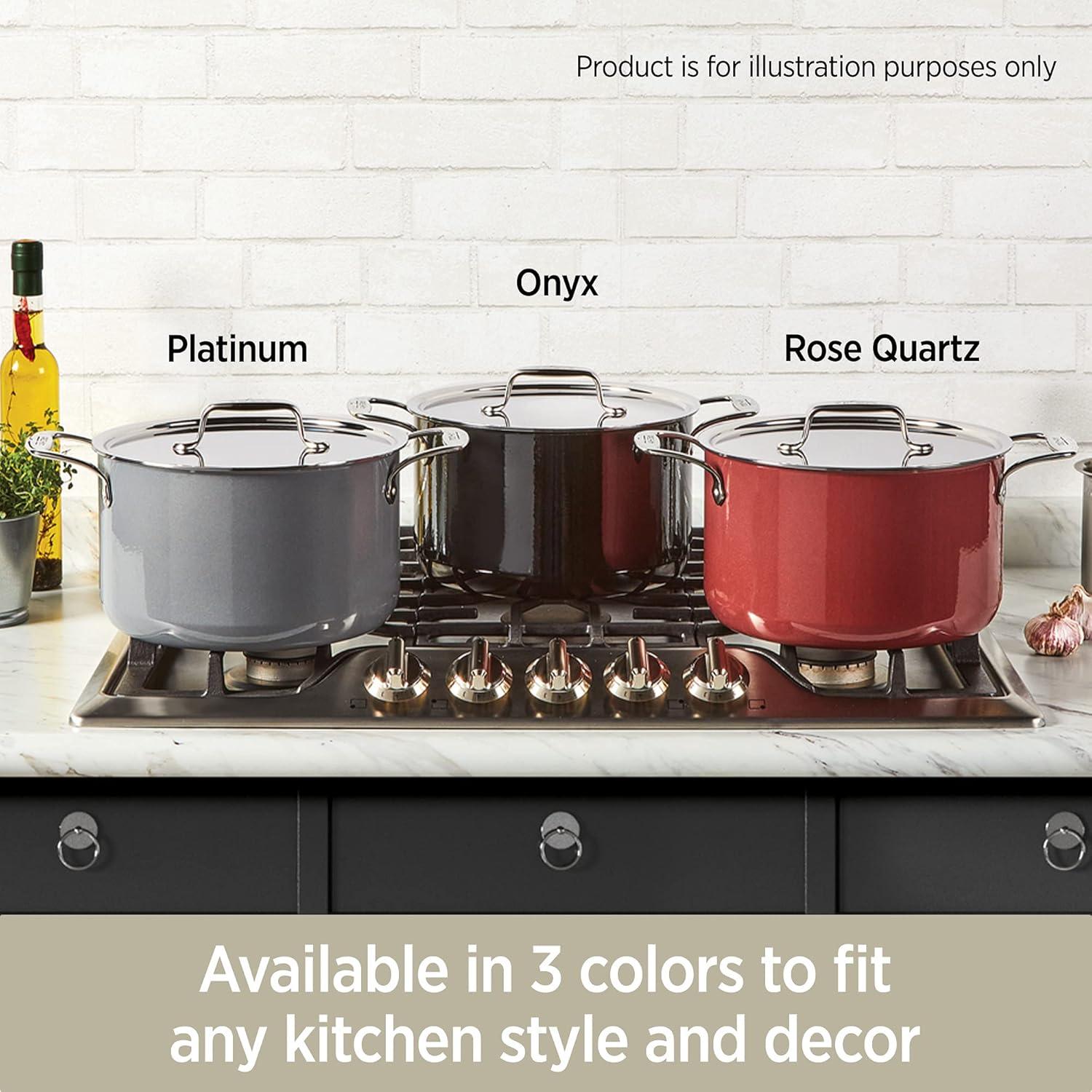 image:imageAllClad FusionTec Ceramic Soup Pot 4 Quart Induction Oven Broiler Safe 500F Pots and Pans Cookware PlatinumRose Quartz