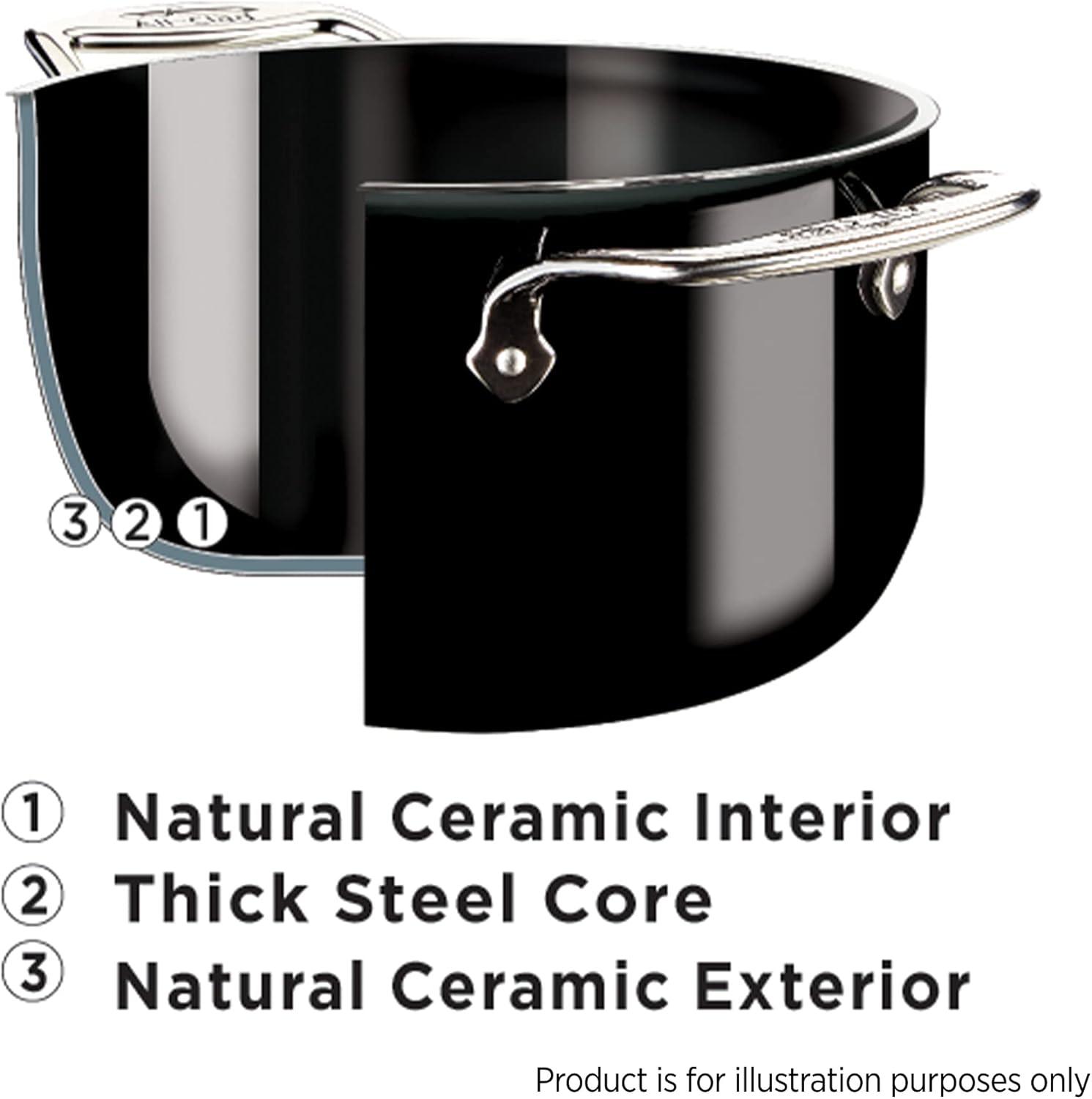 image:imageAllClad FusionTec Ceramic Soup Pot 4 Quart Induction Oven Broiler Safe 500F Pots and Pans Cookware PlatinumRose Quartz