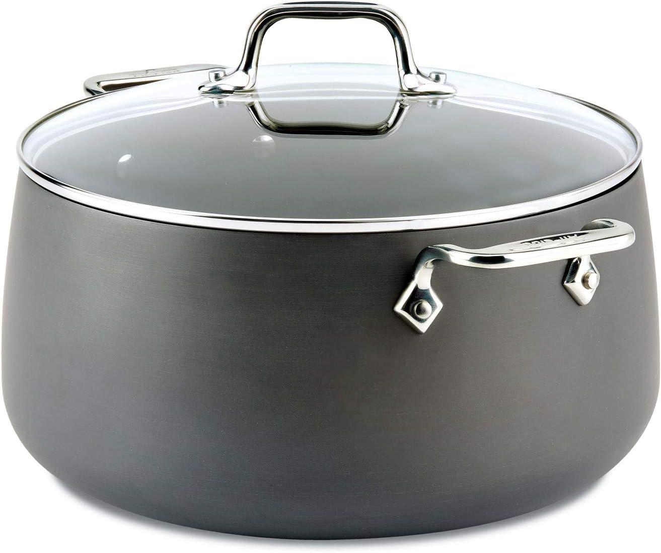 image:imageAllClad HA1 Hard Anodized Nonstick Stockpot 4 Quart Induction Oven Broiler Safe 500F Lid Safe 350F Pots and Pans Cookware BlackBlack