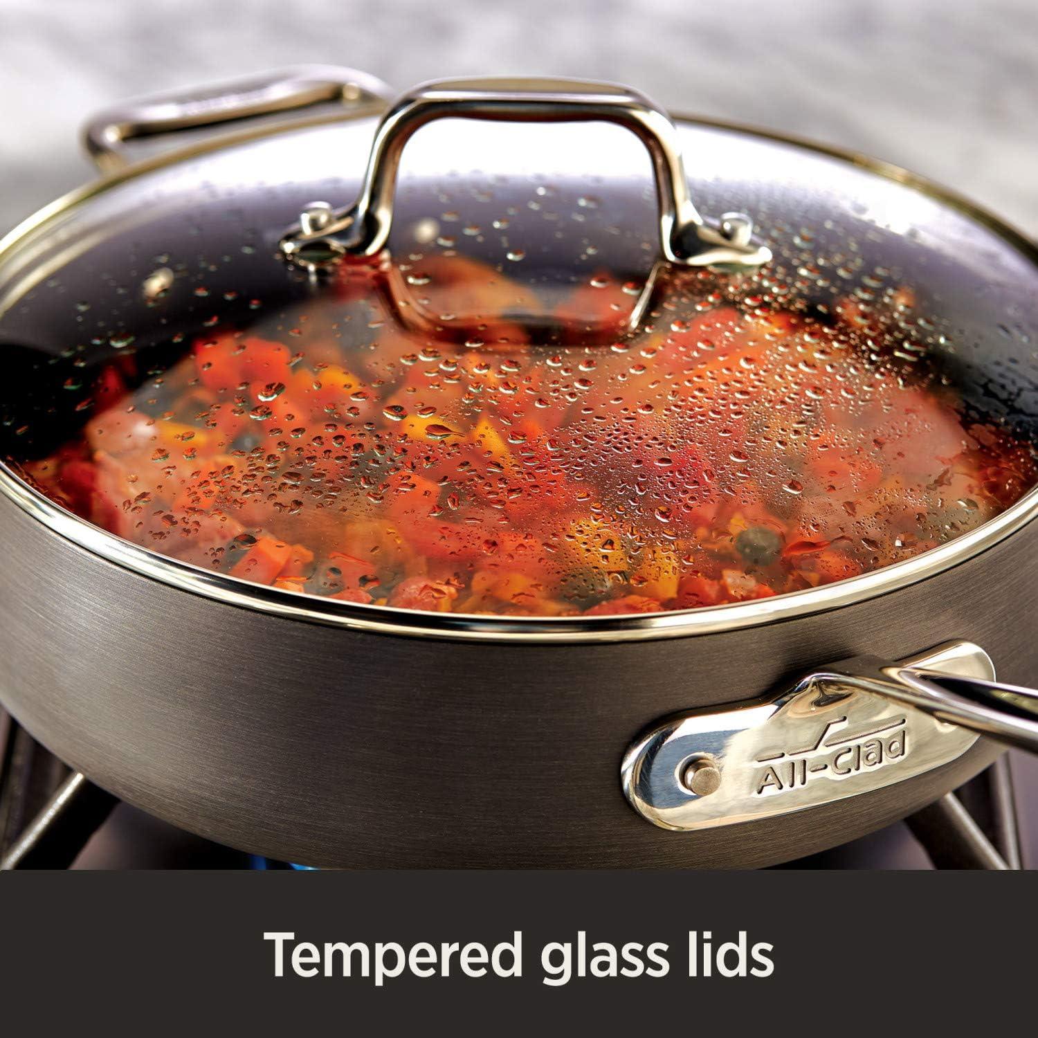 image:imageAllClad HA1 Hard Anodized Nonstick Stockpot 4 Quart Induction Oven Broiler Safe 500F Lid Safe 350F Pots and Pans Cookware BlackBlack