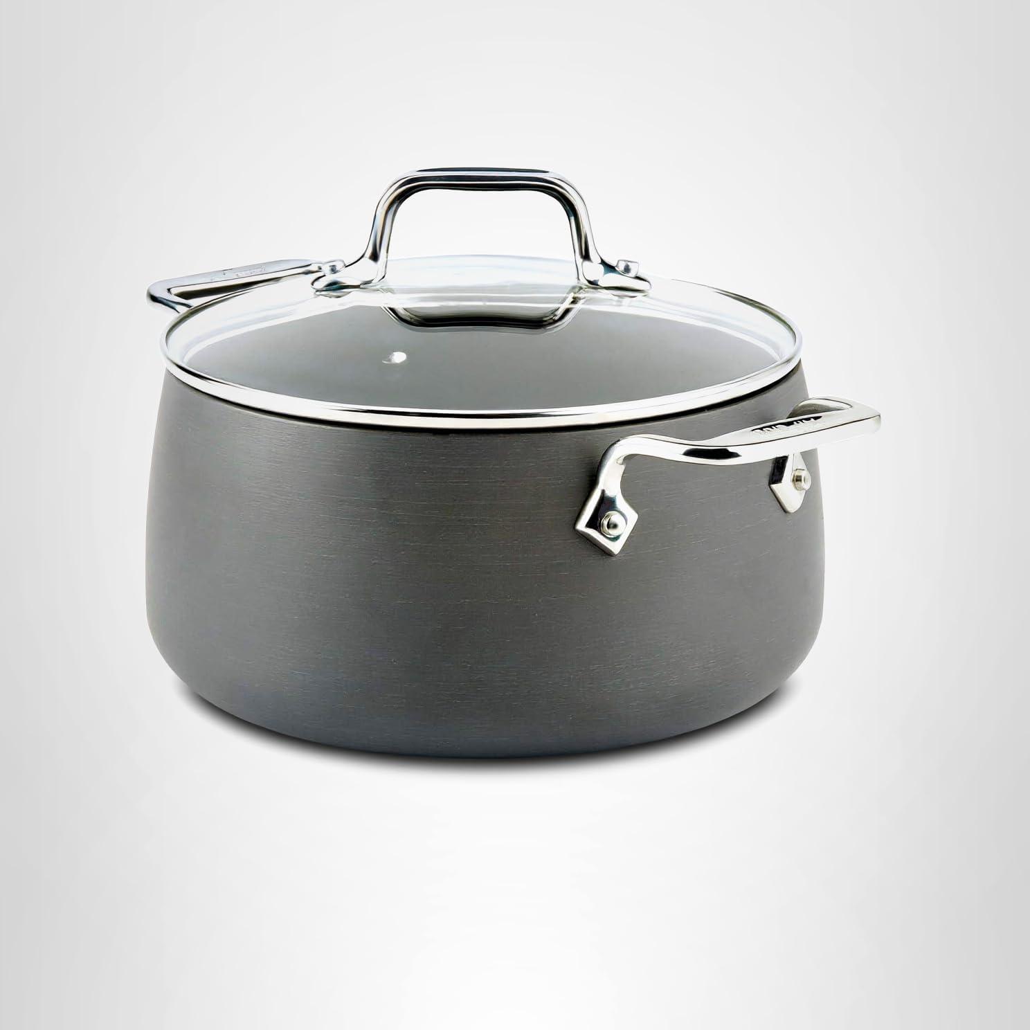 image:imageAllClad HA1 Hard Anodized Nonstick Stockpot 4 Quart Induction Oven Broiler Safe 500F Lid Safe 350F Pots and Pans Cookware BlackBlack