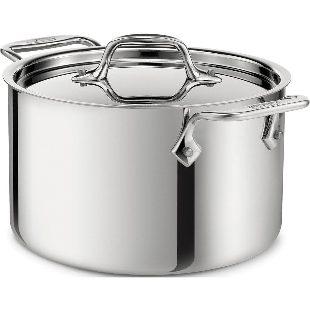 image:imageAllClad D3 3Ply Stainless Steel Stockpot 6 Quart Induction Oven Broiler Safe 600F Pots and Pans Cookware SilverStainless Steel