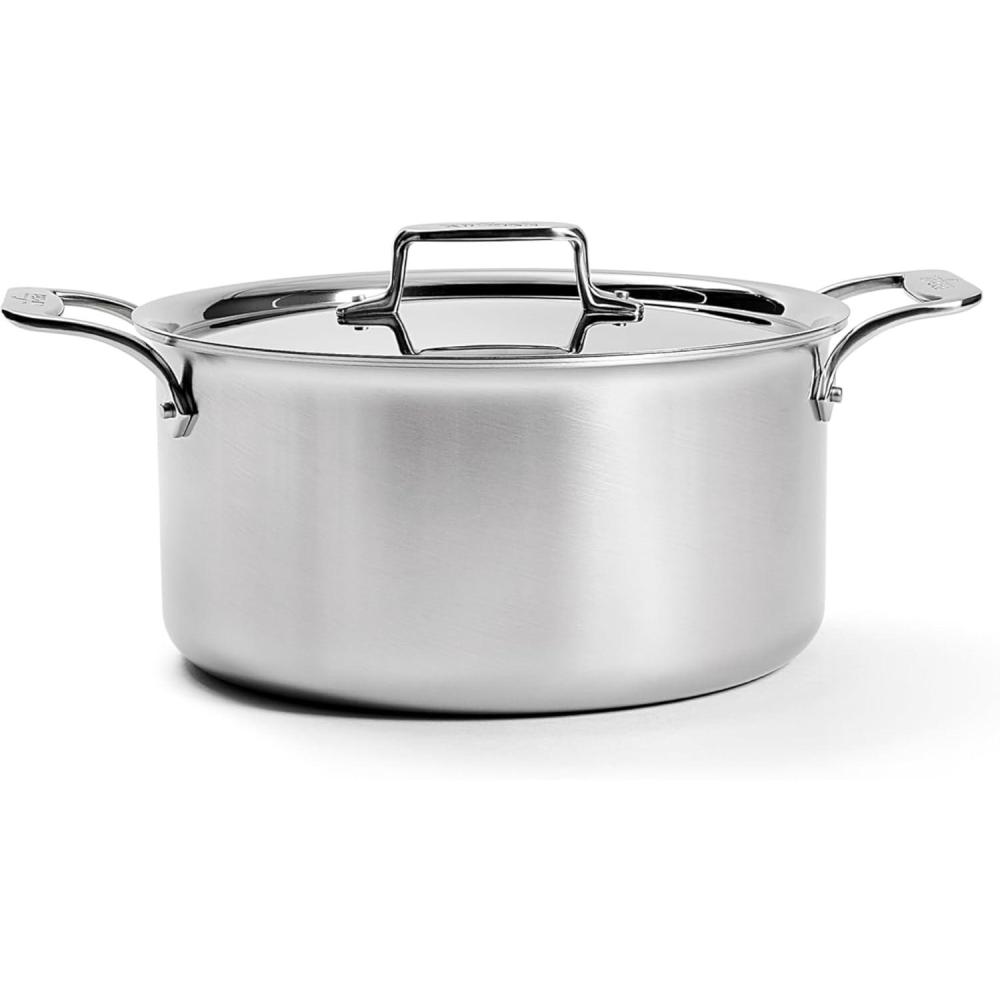image:imageAllClad D5 5Ply Brushed Stainless Steel Stockpot 8 Quart Induction Oven Broiler Safe 600F Pots and Pans Cookware SilverSilver