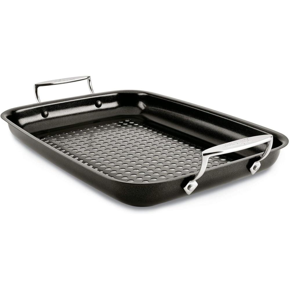 image:imageAllClad Outdoor Nonstick Roaster Set 15x11 Inch Oven Grill Safe 500F Roaster Pan Pots and Pans Cookware BlackNonstick