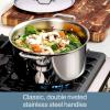 All-Clad D3 3-Ply Stainless Steel Stockpot 6 Quart Induction Oven Broiler Safe 600F Pots and Pans, Cookware Silver(Silver)