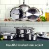All-Clad D5 5-Ply Stainless Steel Sauce Pan 4 Quart Induction Oven Broiler Safe 600F Pots and Pans, Cookware Silver(Stainless Steel)