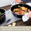 All-Clad FusionTec Ceramic and Steel Core Stockpot 7 Quart Induction Oven Broiler Safe 500F Pots and Pans, Cookware Onyx(Onyx)