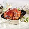 All-Clad Specialty Stainless Steel Large Roaster with Nonstick Rack 13×16 Inch Oven Broiler Safe 500F Roaster Pan, Pots and Pans, Cookware Silver(13×15 in)