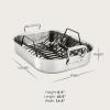 All-Clad Specialty Stainless Steel Large Roaster with Nonstick Rack 13×16 Inch Oven Broiler Safe 500F Roaster Pan, Pots and Pans, Cookware Silver(16×13 in)