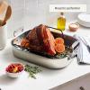 All-Clad Specialty Stainless Steel Large Roaster with Nonstick Rack 13×16 Inch Oven Broiler Safe 500F Roaster Pan, Pots and Pans, Cookware Silver(16×13 in)