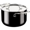 All-Clad FusionTec Ceramic Soup Pot 4 Quart Induction Oven Broiler Safe 500F Pots and Pans, Cookware Platinum(Onyx)