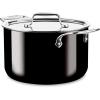 All-Clad FusionTec Ceramic and Steel Core Stockpot 7 Quart Induction Oven Broiler Safe 500F Pots and Pans, Cookware Onyx(Onyx)