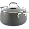All-Clad HA1 Hard Anodized Nonstick Stockpot 4 Quart Induction Oven Broiler Safe 500F, Lid Safe 350F Pots and Pans, Cookware Black(Black)
