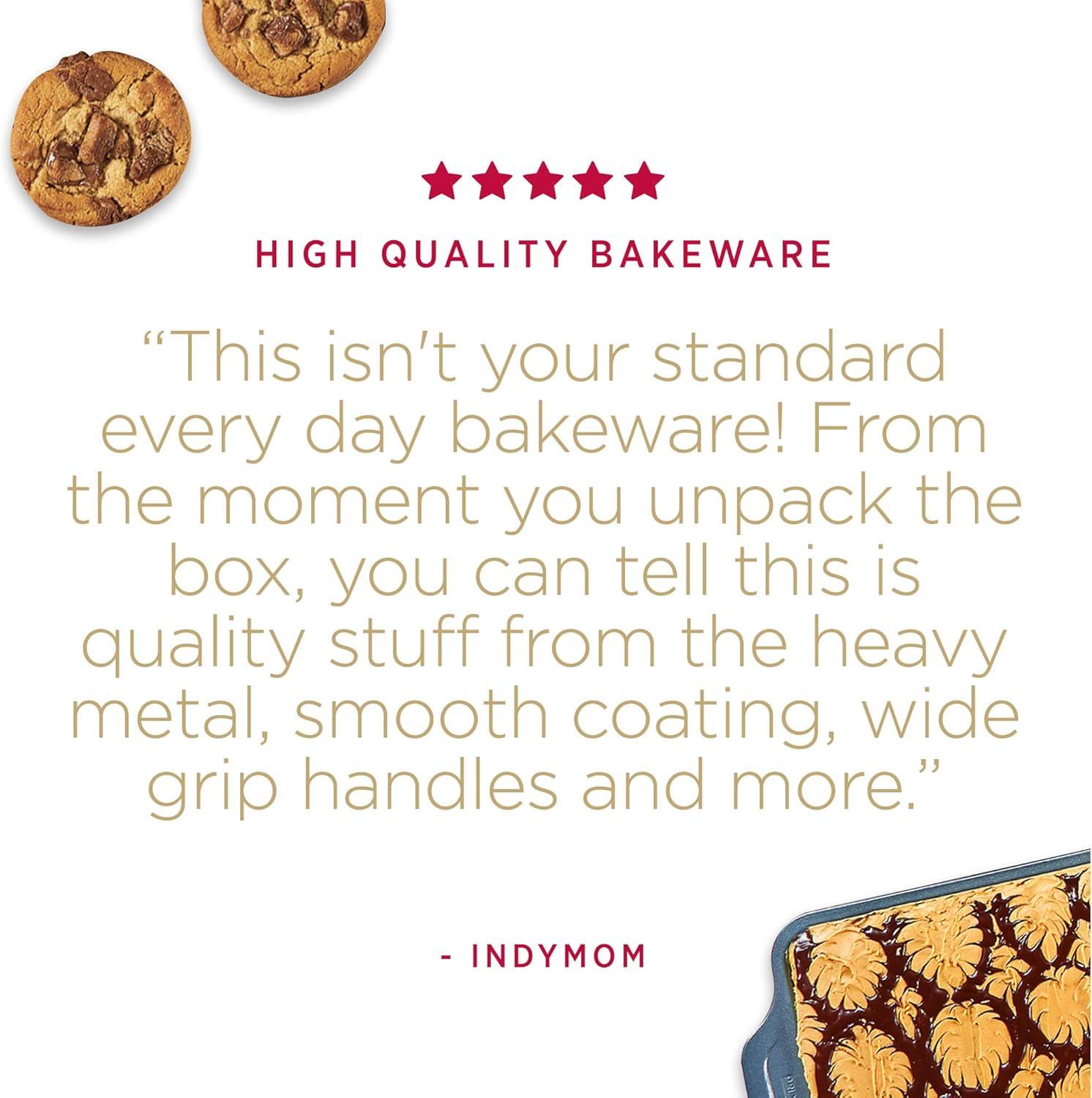 image:imageAllClad ProRelease Nonstick Bakeware Set 3 Piece Oven Safe 450F Half Sheet Cookie Sheet Muffin Pan Cooling amp Baking Rack Round Cake Pan Loaf Pan Baking Pan Grey17 In x 115 In x 1 In