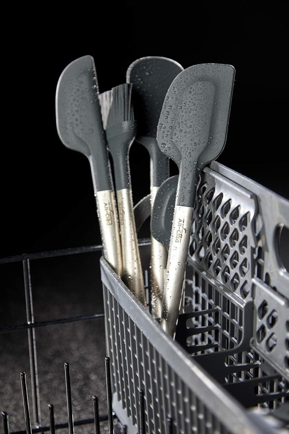 image:imageAllClad Specialty Silicone Kitchen Gadgets 5 Piece Set Spatulas Kitchen Tools Kitchen Hacks BlackStainless Steel and Black