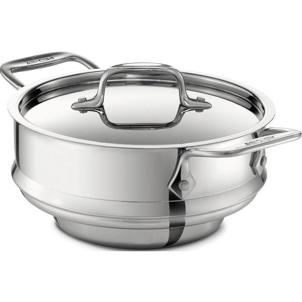image:imageAllClad Specialty Stainless Steel Universal Steamer for Cooking 3 Quart Food Steamer Steamer Basket Silver3 quart