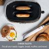 All-Clad Electric Stainless Steel Toaster, 4-Slice, LED Display, Removable Crumb Tray, Internal Cord Storage, 6 Browning Levels, Wide and Self-Centering Slots, Waffles, Bagels, Bread, Silver(2 Slice Touchscreen)