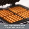 All-Clad Electric Stainless Steel Waffle Maker 4 slice, Digital screen and audible beep alert 7 Browning Levels, Square, Belgium Waffle, Removable Plates, Dishwasher Safe Silver