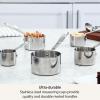 All-Clad Kitchen Accessories Stainless Steel Measuring Cup Set 5 Piece Cookware, Pots and Pans, Dishwasher Safe Silver(5-piece)