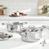 All-Clad Specialty Stainless Steel Ramekin with Lid 2 Piece Oven Broiler Safe 600F Pots and Pans, Cookware Silver