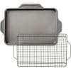 All-Clad Pro-Release Nonstick Bakeware Set 3 Piece Oven Safe 450F Half Sheet, Cookie Sheet, Muffin Pan, Cooling & Baking Rack, Round Cake Pan, Loaf Pan, Baking Pan Grey(17 In x 11.5 In x 1 In)