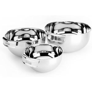 All-Clad Kitchen Accessories Stainless Steel Mixing Bowls Set 1.5, 3, 5 Quart Metal Mixing Bowls Silver(3-Piece)