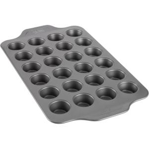 All-Clad Mini Muffin Pan 24 Cups, Pro-Relelase Nonstick Bakeware Mini Cupcake Pans for Baking Bite-Size Muffins, Scones, & Egg Bites, Durable Ceramic-Reinforced Non stick Coating Baking Tray, Grey