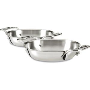 All-Clad Specialty Stainless Steel Gratins 6 Inch Pots and Pans, Cookware Silver(6 inch)