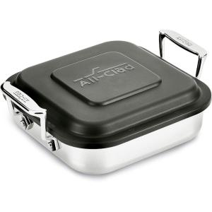 All-Clad Specialty Stainless Steel Lasagna Pan 12x15x2.75 Inch Induction Oven Broiler Safe 600F Frozen Lasagna, Pots and Pans, Cookware Silver(8 x 8 inch)