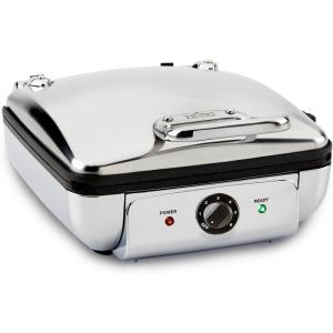 All-Clad Stainless Steel Waffle Maker 4 Section, Thick Belgium Waffle Makers, Upright Storage 1600 Watts, Nonstick, 6 Browning Levels, Dishwasher Safe