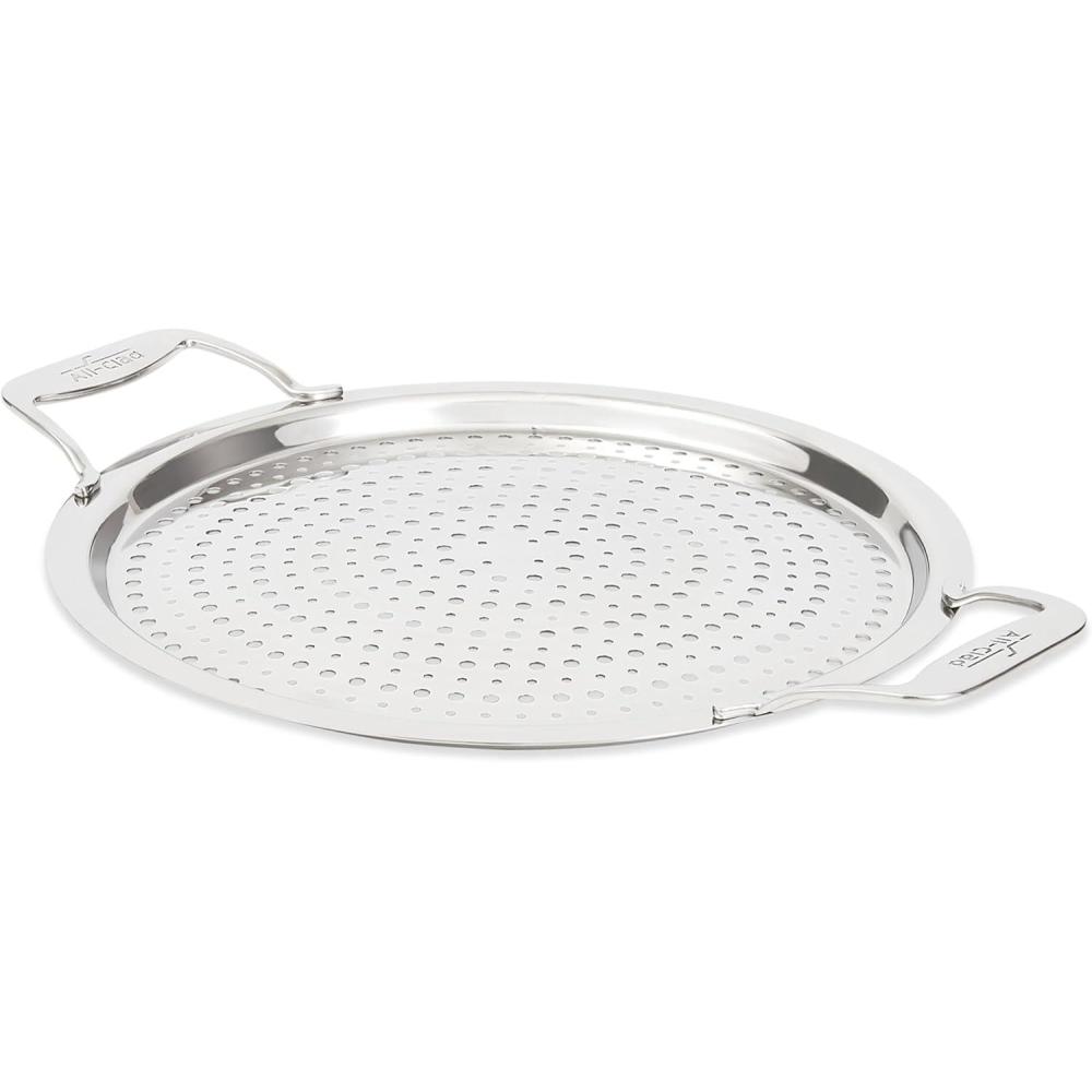 image:imageAllClad D5 5Ply Brushed Stainless Steel Sauteuse with lid and Strain amp Splatter Guard 4Quart Induction Oven amp broiler safe up to 600F Cookware Kitchen Essential Pots and Pans SilverStrain Splatter Guard