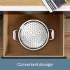 All-Clad D5 5-Ply Brushed Stainless Steel Sauteuse with lid and Strain & Splatter Guard, 4-Quart, Induction, Oven & broiler safe up to 600°F, Cookware, Kitchen Essential, Pots and Pans, Silver(Strain & Splatter Guard)