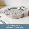 All-Clad D5 5-Ply Brushed Stainless Steel Sauteuse with lid and Strain & Splatter Guard, 4-Quart, Induction, Oven & broiler safe up to 600°F, Cookware, Kitchen Essential, Pots and Pans, Silver(4-Quart Sauteuse)