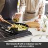 All-Clad HA1 Hard Anodized Nonstick Sauteuse Pan with Acacia Trivet and Spoon 4 Piece, 4 Quart Induction Oven Broiler Safe 500F, Lid Safe 350F Pots and Pans, Cookware Black(3-Quart)