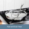 All-Clad D3 3-Ply Stainless Steel Large Weeknight Fry Pan with Lid 4 Quart, Induction, Oven Broiler Safe 600F, Fast and Even Heat, Pots and Pans, Cooking Frying Pan, Skillet, Kitchen, Cookware, Silver(Silver)