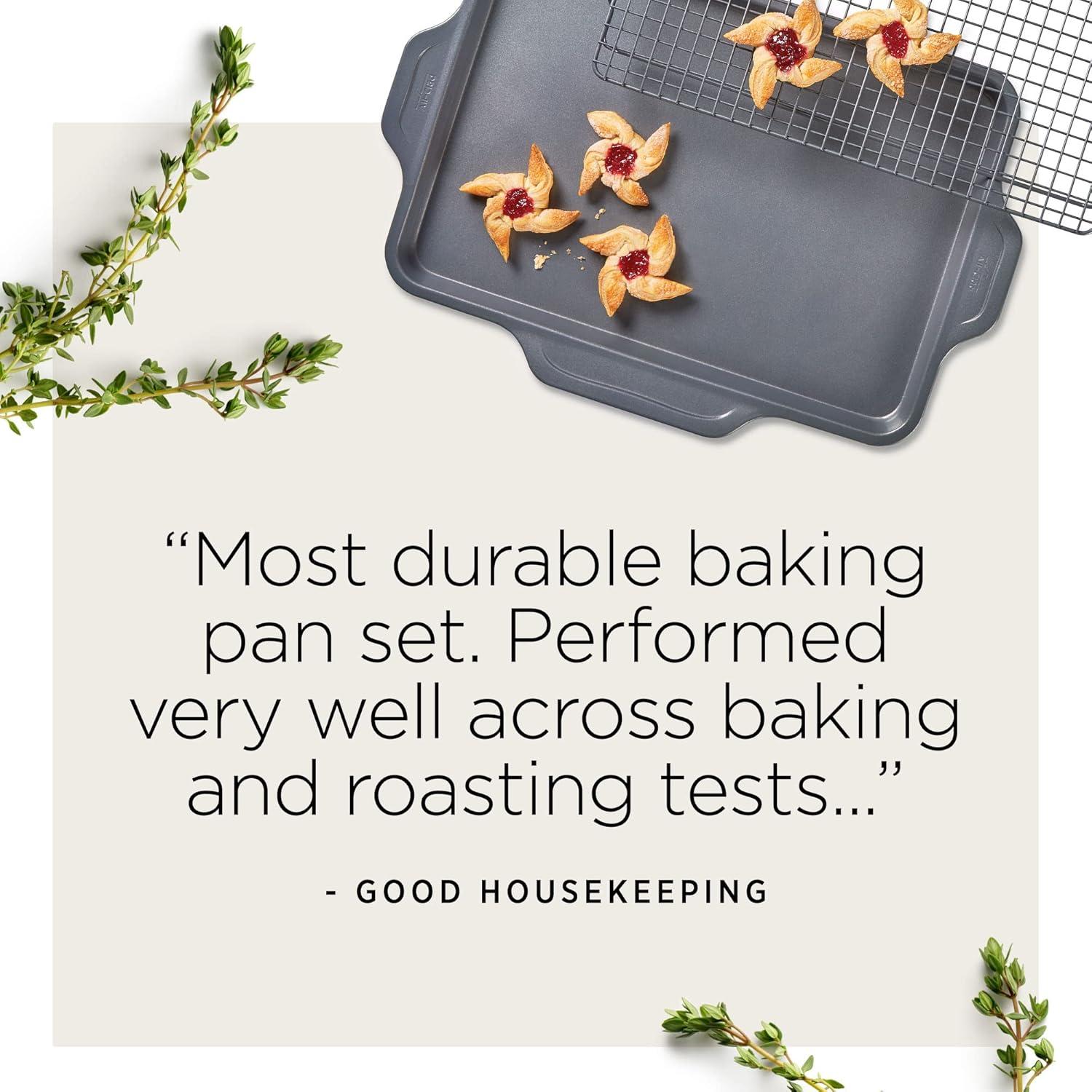 image:imageAllClad ProRelease Nonstick Bakeware Quarter Sheet Pan 13x9 Inch Oven Safe 450F Half Sheet Cookie Sheet Muffin Pan Cooling amp Baking Rack Round Cake Pan Loaf Pan Baking Pan GreyGray