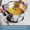 All-Clad Specialty Stainless Steel Stockpot, Multi-Pot with Strainer 3 Piece, 6 Quart Induction Oven Broiler Safe 500F Strainer, Pasta Strainer with Handle, Pots and Pans Silver(Silver)