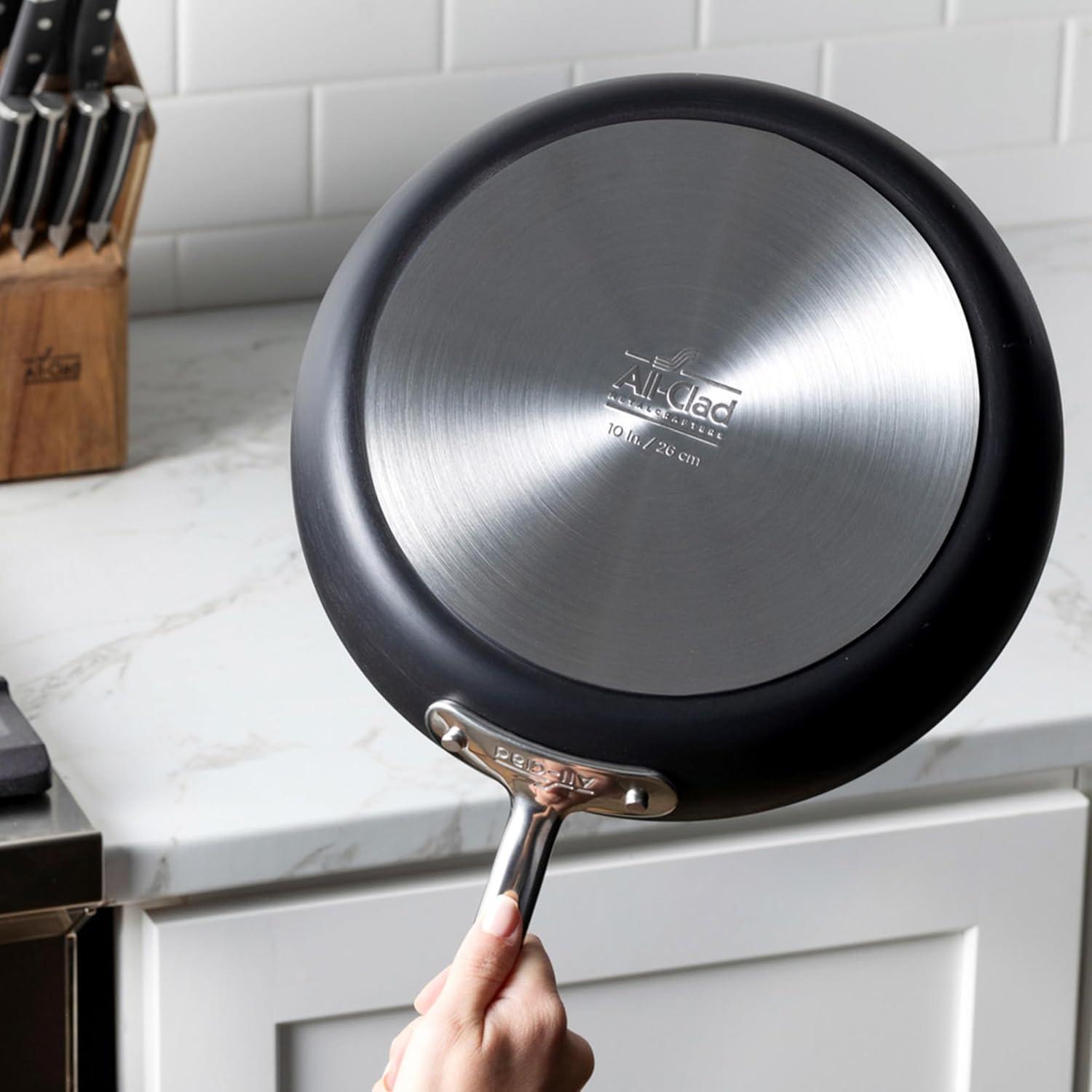 image:imageAllClad HA1 Expert Hard Anodized Nonstick Cookware Set 10 Piece Pots Frying Pans DishwasherSafe OvenSafe Up to 500F Compatible with All Stovetops Gas Electric amp Induction Black10 Piece Set