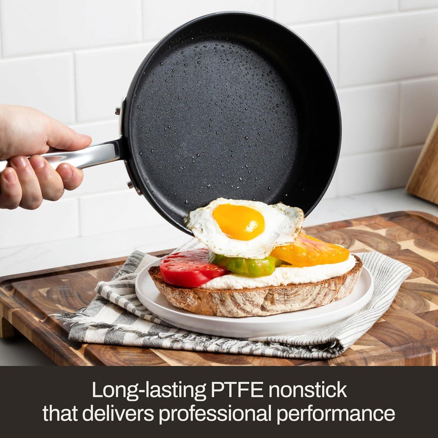 image:imageAllClad HA1 Expert Hard Anodized Nonstick Cookware Set 10 Piece Pots Frying Pans DishwasherSafe OvenSafe Up to 500F Compatible with All Stovetops Gas Electric amp Induction Black10 Piece Set